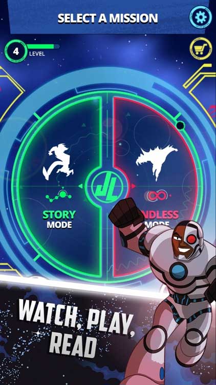 Xem video và đọc thông tin về các anh hùng DC trong Justice League Action Run