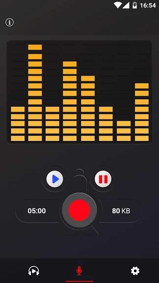 Giao diện Voice Recorder cho Android