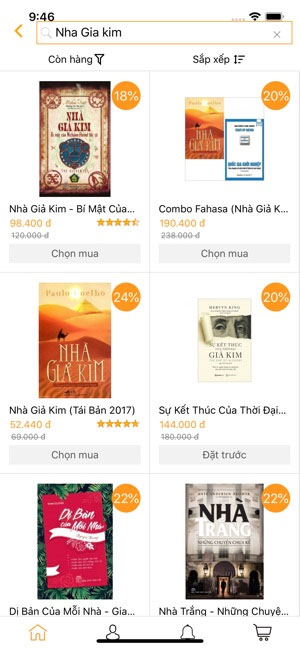 Ứng dụng mua sách trực tuyến của Fahasa