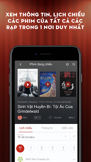 Xem lịch chiếu phim rạp trên Moveek