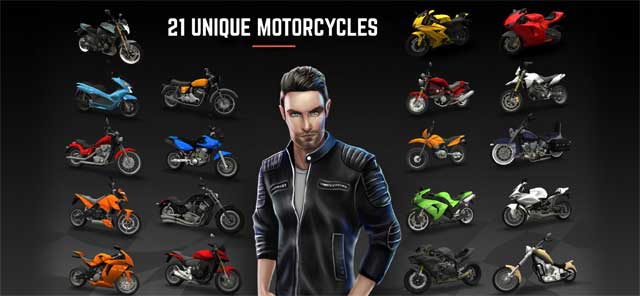Lựa chọn mẫu xe yêu thích trong số 25 loại xe mà Racing Fever: Moto cung cấp