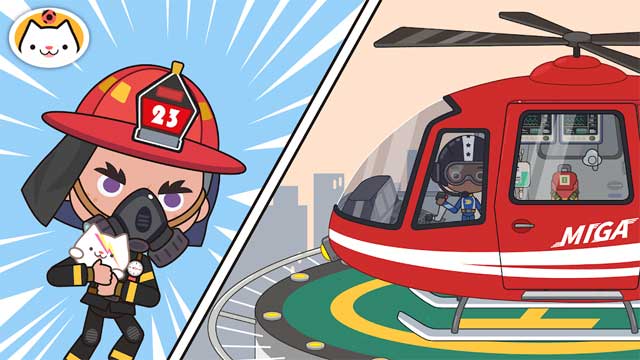 Dũng cảm thực hiện những nhiệm vụ cứu hộ nguy hiểm trong Miga Town: My Fire Station