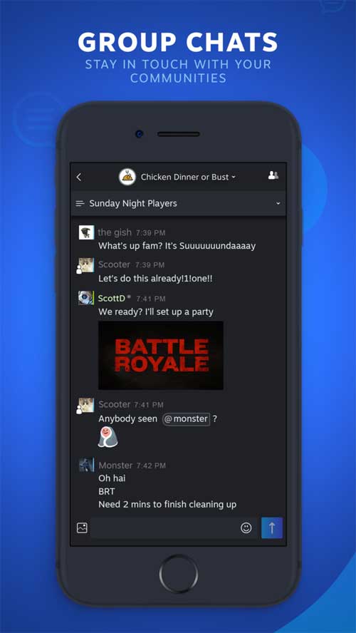 Giữ liên lạc với cộng đồng chơi game của bạn qua tính năng chat nhóm