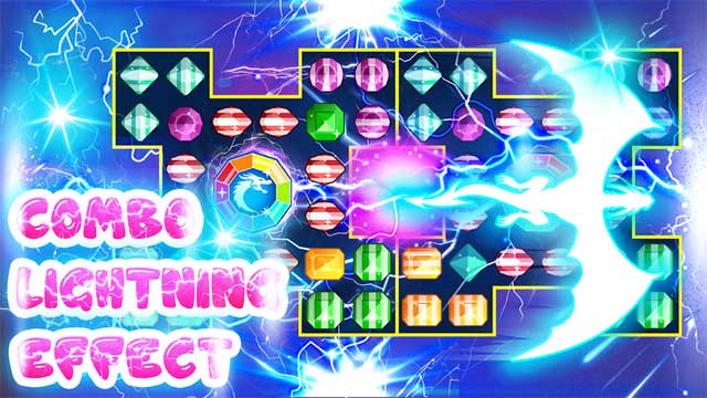Ghép được nhiều viên đá quý thành hàng để tạo ra các combo sức mạnh