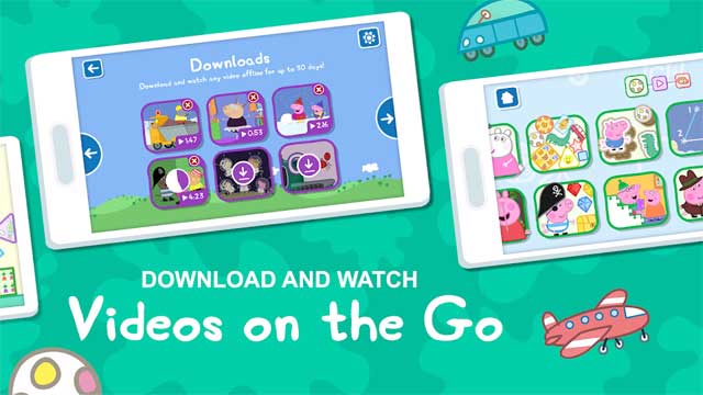 World of Peppa Pig cho phép download video về máy để xem ngoại tuyến