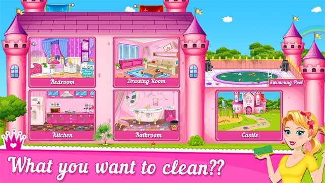 Hãy giúp công chúa dọn dẹp lâu đài trong game Princess Castle Cleaning cho Android