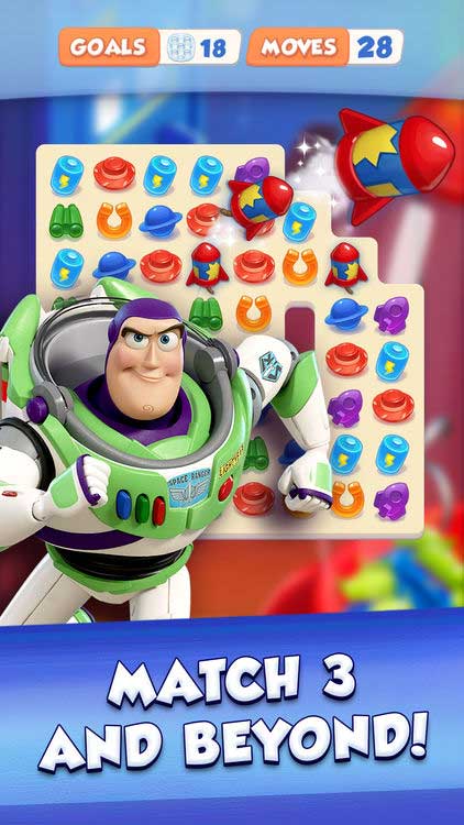 Game match-3 lấy chủ đề vũ trụ Toy Story nổi tiếng - Toy Story Drop!
