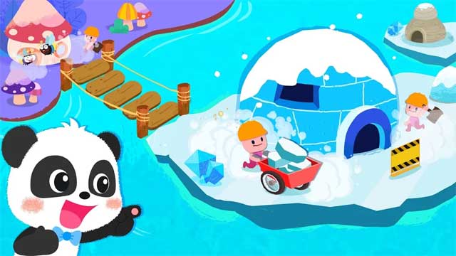 Cùng gấu trúc nhỏ Kiki xây một ngôi nhà mới cho chú gấu Bắc Cực