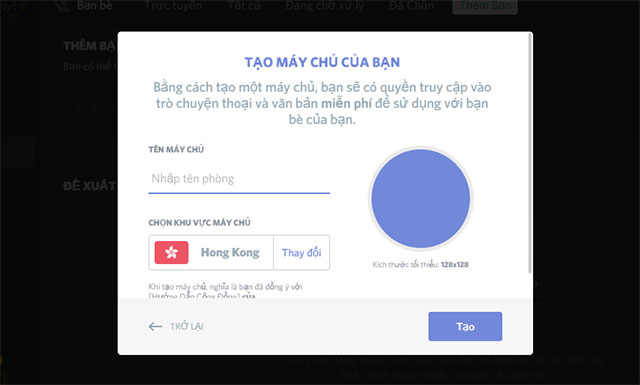 Thoải mái tạo máy chủ chat trên Discord hoặc tham gia server có sẵn