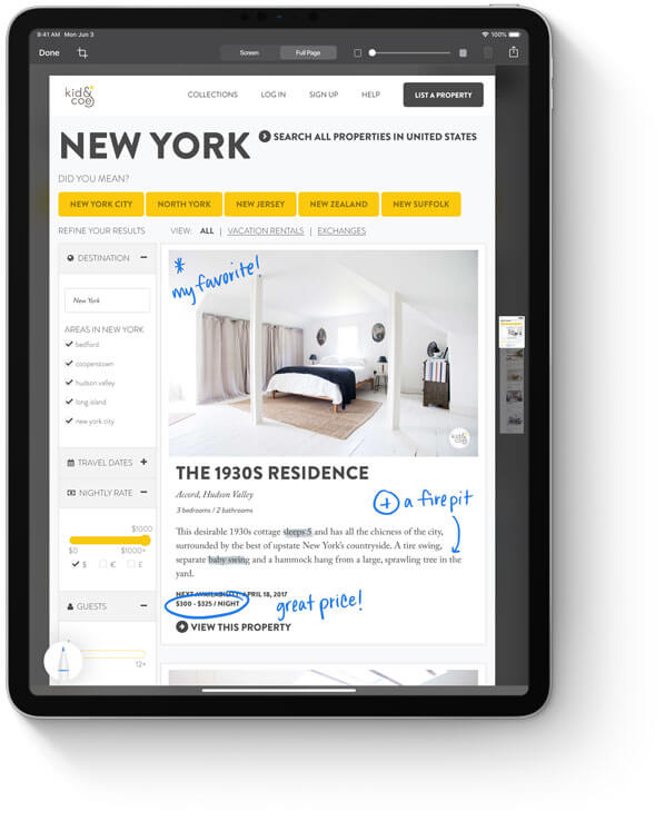 iPadOS hỗ trợ đánh dấu toàn trang