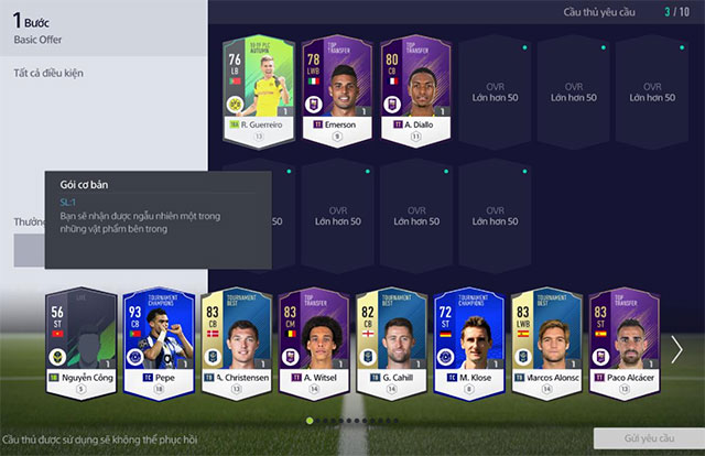 Tính năng mới giao dịch cầu thủ trên FIFA Online 4