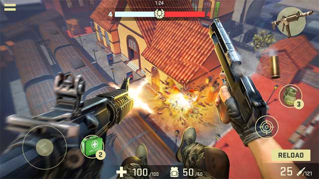 Game Combat Assault for Android sở hữu hệ thống đồ họa và hiệu ứng hành động ấn tượng