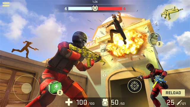 Chiến đấu theo đội trong gameplay bắn súng kịch tính và leo rank trên bảng xếp hạng