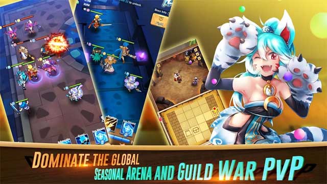 Thống trị thế giới trong các trận chiến đấu trường PvP thời gian thực và chiến tranh bang hội