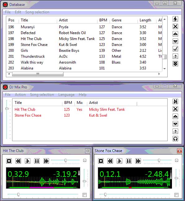 Giao diện chính của phần mềm DJ Mix Pro
