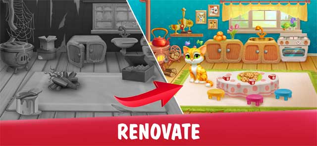 Khôi phục khu vườn cũ và cải tạo căn nhà cho thú cưng trong Garden Pets