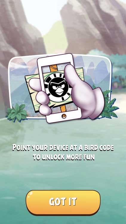 Quét mã trên sản phẩm Angry Birds để khám phá nhiều hoạt động hơn nữa