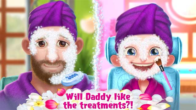 Cùng bố chăm sóc da mặt và trang điểm trong tiệm Spa