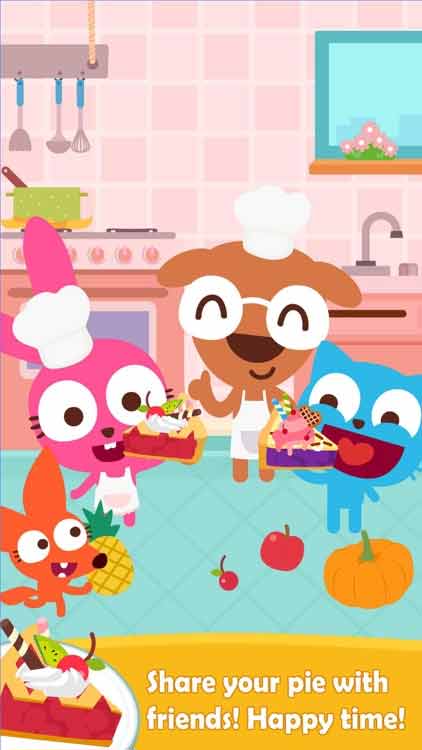 Làm bánh và chia sẻ thành quả với bạn bè trong Purple Pink Fruit Pie Cooking