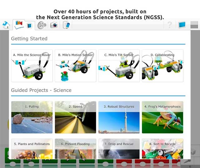 WeDo 2.0  bao gồm hơn 40 giờ học được xây dựng theo Tiêu chuẩn giáo dục Khoa học Thế hệ mới 