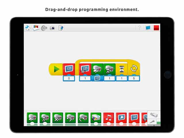 WeDo 2.0 cung cấp môi trường lập trình kéo và thả đơn giản