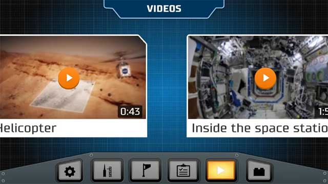 Với LEGO City Explorers cho Android, người chơi có thể xem video về các nhiệm vụ không gian 