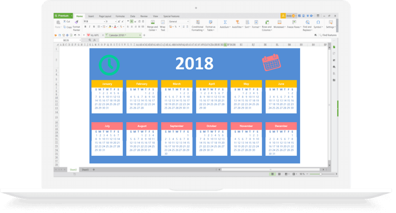 Giao diện WPS Spreadsheet
