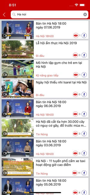 Giao diện chính của ứng dụng Hanoiclix 