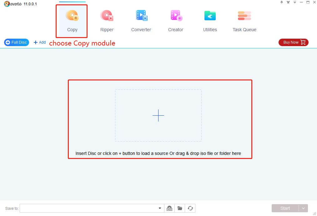 Mở sản phẩm DVDFab Copy & tải nguồn