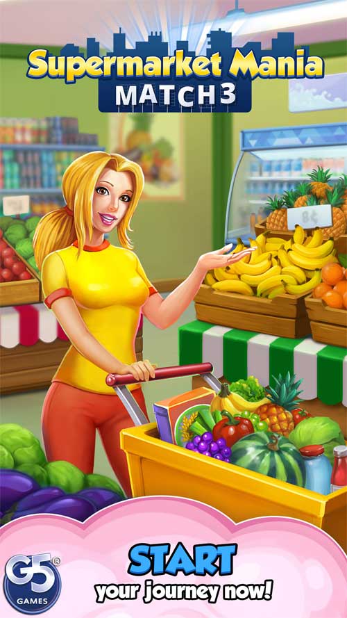 Bắt đầu cuộc phiêu lưu match-3 thú vị trong Supermarket Mania