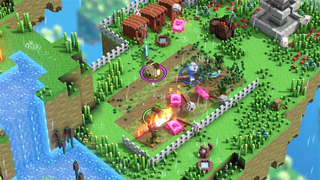 Game Riverbond sở hữu đồ họa hình khối dễ thương, rực rỡ sắc màu