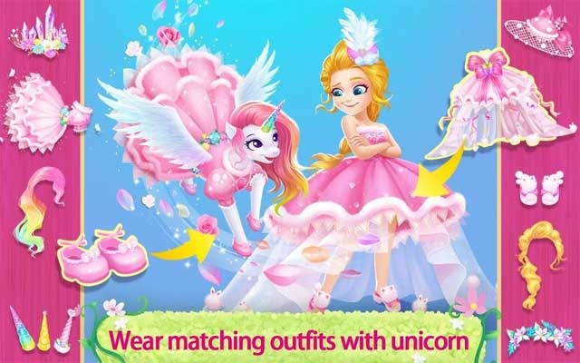 Chọn cho vật nuôi kỳ lân bộ đồ phù hợp với trang phục của công chúa 