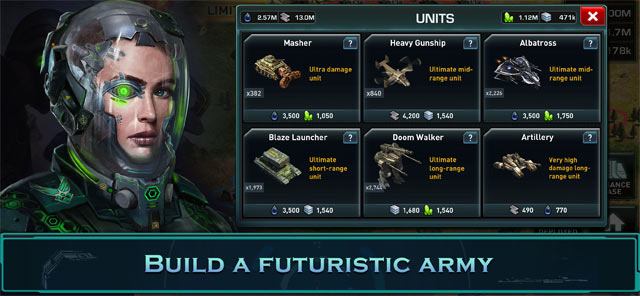 Xây dựng lực lượng chiến đấu với loạt vũ khí đến từ tương lai trong War of Nations