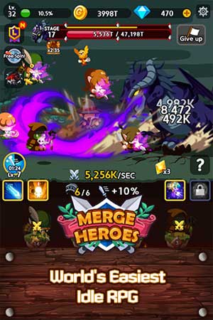 Merge Heroes là game nhập vai "nhàn rỗi" dễ chơi
