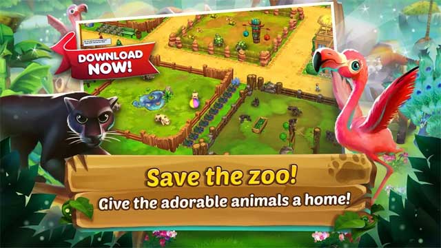 Cứu lấy sở thú và xây dựng một mái ấm mới cho các loài động vật trong game  Zoo 2: Animal Park