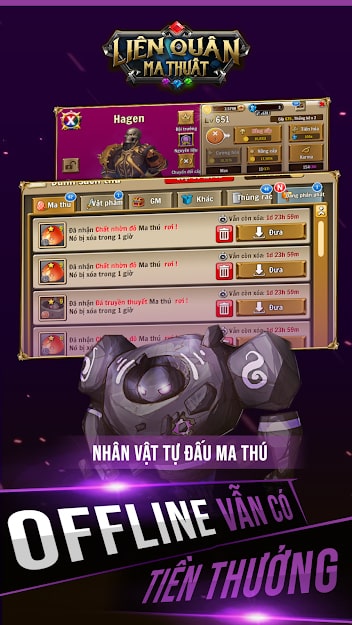 Nhân vật tự chiến đấu ngay cả khi offline