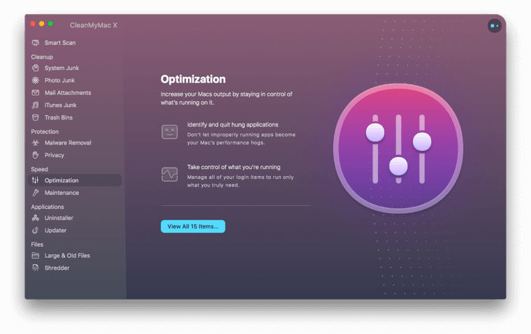CleanMyMac X tối ưu hóa hệ thống