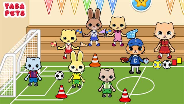 Phòng tập thể dục của Yasa Pets School có rất nhiều hoạt động thú vị như bóng rổ, bóng đá,...