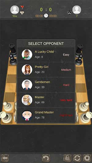 Chess 3D Ultimate có 5 đối thủ AI để bạn lựa chọn 