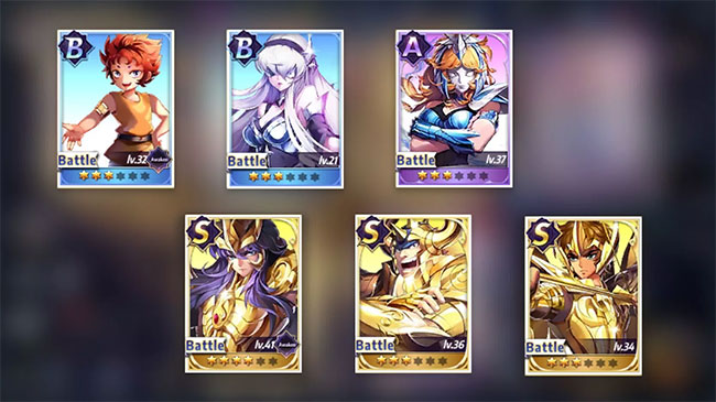 Các thẻ tướng theo thứ hạng game Saint Seiya: Awakening