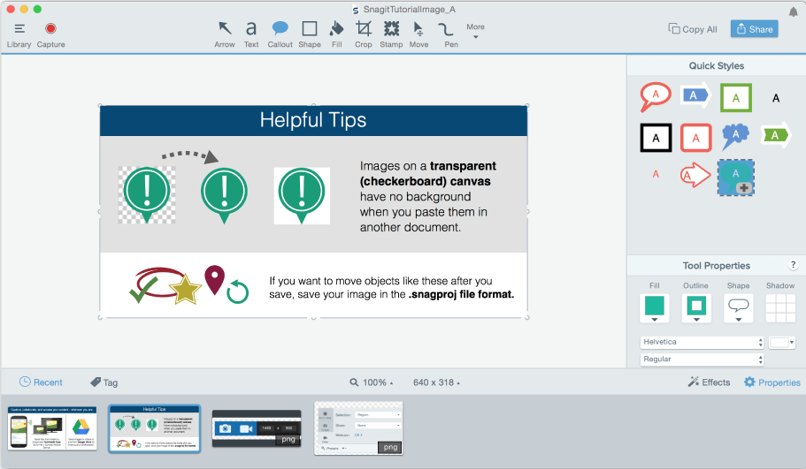 Giao diện Snagit cho Mac