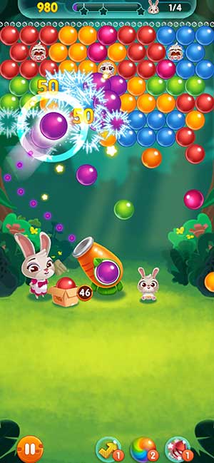 Game bắn bóng cùng thỏ xinh xắn Bunny Pop cho iOS