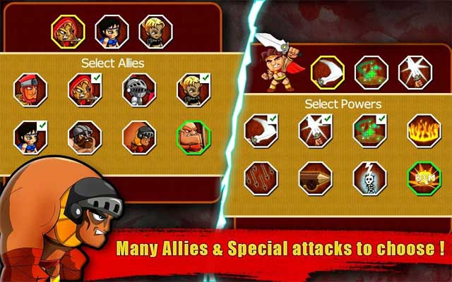 Legend vs Zombies cung cấp rất nhiều đồng minh và các đòn tấn công đặc biệt để bạn lựa chọn