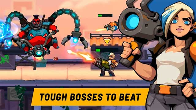 Nhiều boss quái vật hùng mạnh đang chờ bạn tiêu diệt trong Bombastic Brothers for Android