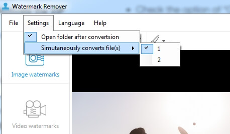Cài đặt cấu hình Watermark Remover