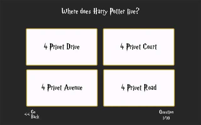 Chỉ cần nắm vững nội dung truyện là bạn có thể chinh phục mọi câu đố trong Ultimate Harry Potter Trivia