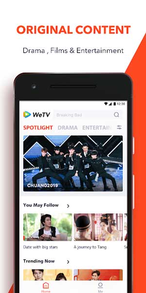 WeTV Android có nhiều danh mục giải trí hấp dẫn