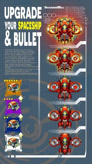 Nâng cấp tàu vũ trụ và đạn để bắn hạ được nhiều kẻ thù hơn