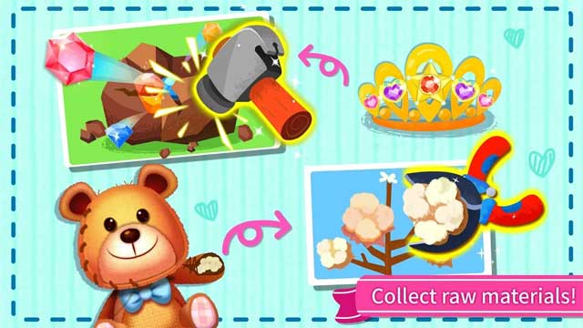 Thu thập những nguyên liệu thô để tạo ra những món đồ tuyệt vời trong Baby Panda's Kids Crafts DIY Android