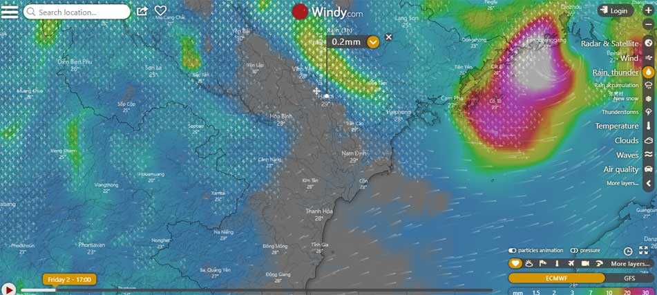 Giao diện Windy